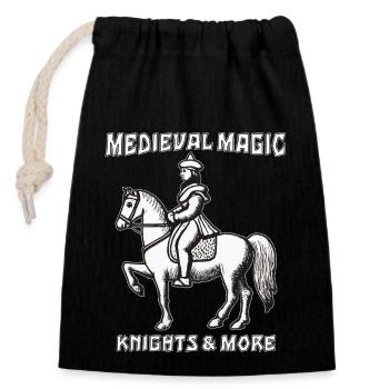 MEDIEVAL MAGIC KNIGHTS & MORE - Verschließbarer Geschenkbeutel aus Baumwolle (14x20cm) - Schwarz - Vorne