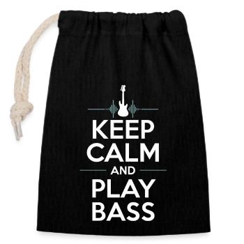 Bass Gitarrist Musiker Gear Funk Rock Jazz - Verschließbarer Geschenkbeutel aus Baumwolle (14x20cm) - Schwarz - Vorne