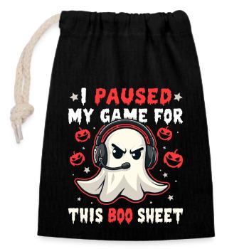 Halloween Pisse Artboard 1 Copie 7 - Sac cadeau en coton avec cordon (14 x 20 cm) - noir - Devant