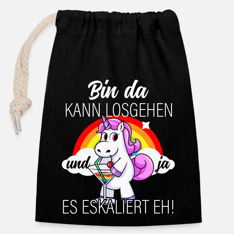 eskaliert eh Zeichenfläche 1 Kopie - Verschließbarer Geschenkbeutel aus Baumwolle (14x20cm) - Schwarz