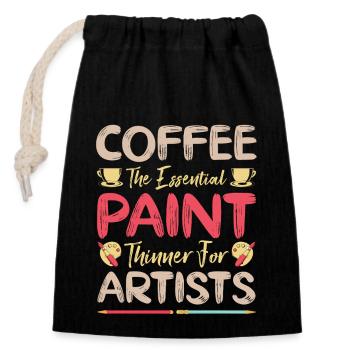Artist Painter Coffee The Essential Paint Thinner - Closable cotton gift bag (14x20cm) - black - Front