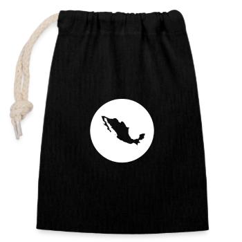 Mexique Mexique Carte Mexicains Mexicains - Sac cadeau en coton avec cordon (14 x 20 cm) - noir - Devant
