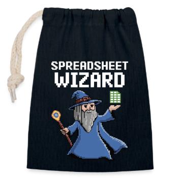 Spreadsheet Wizard Funny Controller Accountant - Closable cotton gift bag (14x20cm) - navy - Front