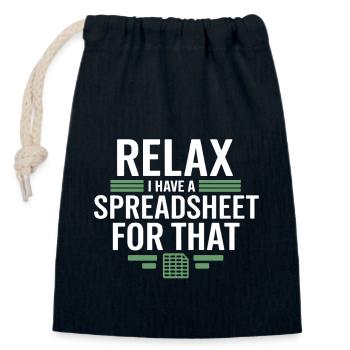 Relax i have a Spreadsheet for that Accountant - Closable cotton gift bag (14x20cm) - navy - Front