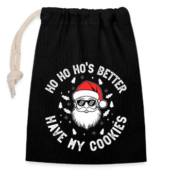 hos cookies Plan d’art 1 - Sac cadeau en coton avec cordon (14 x 20 cm) - noir - Devant