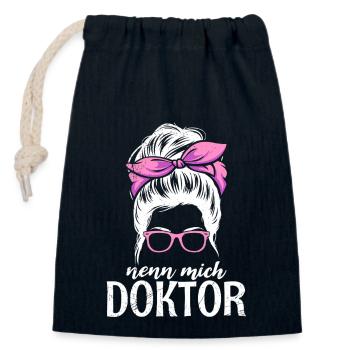 Doktorarbeit NENN MICH DOKTOR Ph.D Lustiges - Verschließbarer Geschenkbeutel aus Baumwolle (14x20cm) - Navy - Vorne