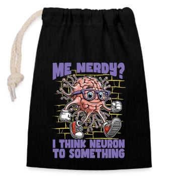 STEM Teacher Me Nerdy I Think Neuron STEM Educator - Verschließbarer Geschenkbeutel aus Baumwolle (14x20cm) - Schwarz - Vorne