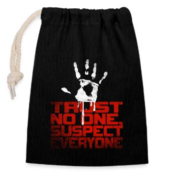 Murder Mystery Dinner Fun Night - Closable cotton gift bag (14x20cm) - black - Front