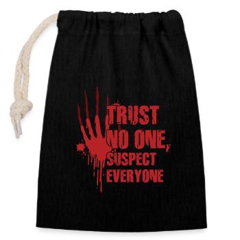 Murder Mystery Dinner Fun Night - Closable cotton gift bag (14x20cm) - black - Front