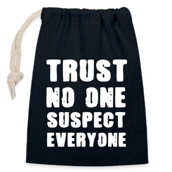 Murder Mystery Dinner Fun Night - Closable cotton gift bag (14x20cm) - navy - Front