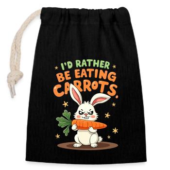 Lapin Conception d’animaux sarcastiques - Sac cadeau en coton avec cordon (14 x 20 cm) - noir - Devant