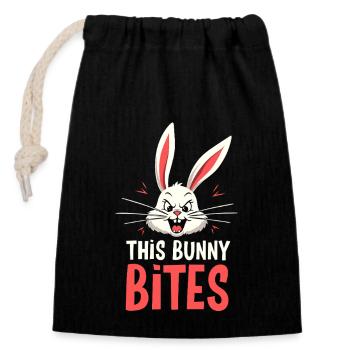 Lapin Conception d’animaux sarcastiques - Sac cadeau en coton avec cordon (14 x 20 cm) - noir - Devant