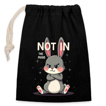 Lapin Conception d’animaux sarcastiques - Sac cadeau en coton avec cordon (14 x 20 cm) - noir - Devant