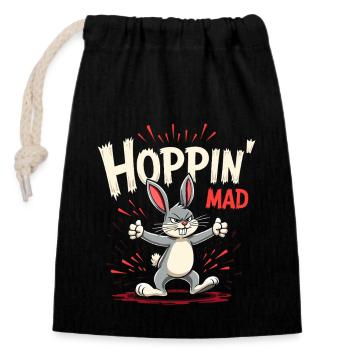 Lapin Conception d’animaux sarcastiques - Sac cadeau en coton avec cordon (14 x 20 cm) - noir - Devant