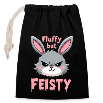 Lapin Conception d’animaux sarcastiques - Sac cadeau en coton avec cordon (14 x 20 cm) - noir - Devant