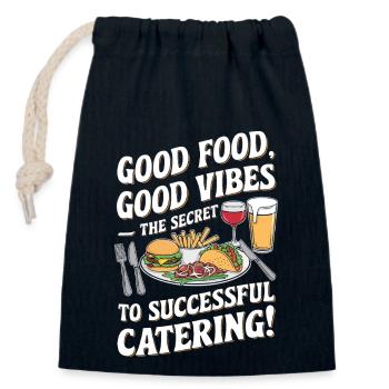 Good food – the secret to successful - Closable cotton gift bag (14x20cm) - navy - Front