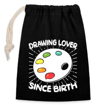 Funny Art Painter Lover Since Birth Drawing Gift - Verschließbarer Geschenkbeutel aus Baumwolle (14x20cm) - Schwarz - Vorne