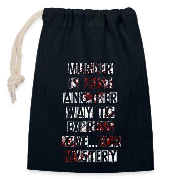 Murder Mystery Dinner Fun Night - Closable cotton gift bag (14x20cm) - navy - Front