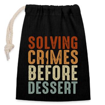 Murder Mystery Dinner Fun Night - Closable cotton gift bag (14x20cm) - black - Front