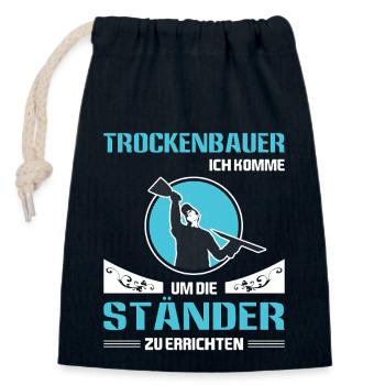 Trockenbau Trockenbauer Trockenbaumonteur Geschenk - Verschließbarer Geschenkbeutel aus Baumwolle (14x20cm) - Navy - Vorne