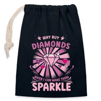 Diamond Painting Artist Why Buy When I Can Diamond - Closable cotton gift bag (14x20cm) - navy - Front