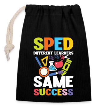 Éducation spéciale Différents apprenants de la même - Sac cadeau en coton avec cordon (14 x 20 cm) - noir - Devant