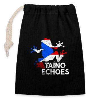 Taíno fait écho à la fierté de l’ascendance caribéenne - Sac cadeau en coton avec cordon (14 x 20 cm) - noir - Devant