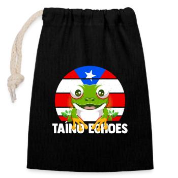 Taíno fait écho à la fierté de l’ascendance caribéenne - Sac cadeau en coton avec cordon (14 x 20 cm) - noir - Devant