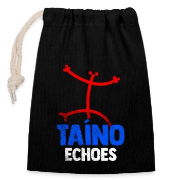 Taíno fait écho à la fierté de l’ascendance caribéenne - Sac cadeau en coton avec cordon (14 x 20 cm) - noir - Devant