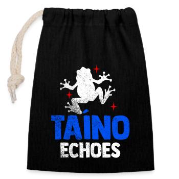 Taíno fait écho à la fierté de l’ascendance caribéenne - Sac cadeau en coton avec cordon (14 x 20 cm) - noir - Devant