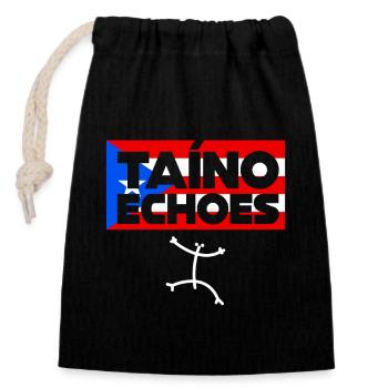 Taíno fait écho à la fierté de l’ascendance caribéenne - Sac cadeau en coton avec cordon (14 x 20 cm) - noir - Devant
