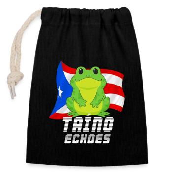 Taíno fait écho à la fierté de l’ascendance caribéenne - Sac cadeau en coton avec cordon (14 x 20 cm) - noir - Devant