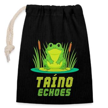 Taíno fait écho à la fierté de l’ascendance caribéenne - Sac cadeau en coton avec cordon (14 x 20 cm) - noir - Devant