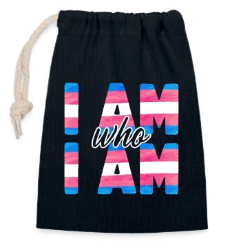 Transgender Trans LGBT Pride - Closable cotton gift bag (14x20cm) - navy - Front