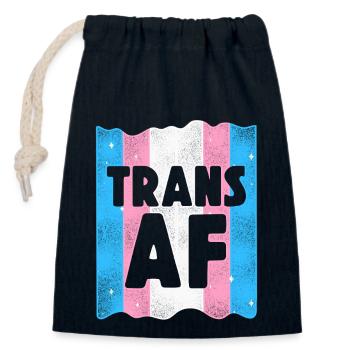 Fierté LGBT transgenre - Sac cadeau en coton avec cordon (14 x 20 cm) - bleu marine - Devant