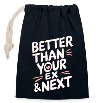 Mieux que votre ex et votre prochaine rupture Single Party - Sac cadeau en coton avec cordon (14 x 20 cm) - bleu marine - Devant
