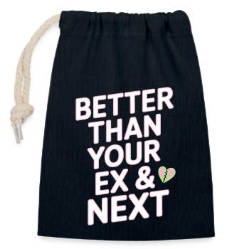 Better Than Your Ex & Next Trennung Single Party - Verschließbarer Geschenkbeutel aus Baumwolle (14x20cm) - Navy - Vorne
