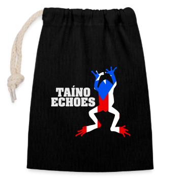 Taíno fait écho à la fierté de l’ascendance caribéenne - Sac cadeau en coton avec cordon (14 x 20 cm) - noir - Devant