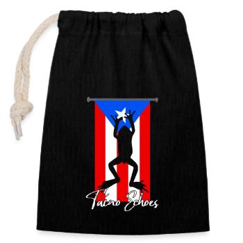 Taíno fait écho à la fierté de l’ascendance caribéenne - Sac cadeau en coton avec cordon (14 x 20 cm) - noir - Devant