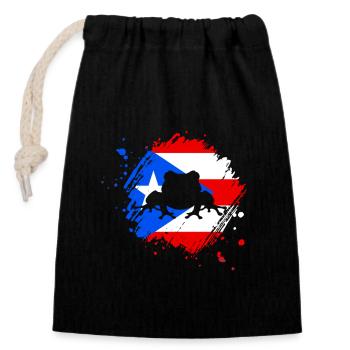 Taíno fait écho à la fierté de l’ascendance caribéenne - Sac cadeau en coton avec cordon (14 x 20 cm) - noir - Devant