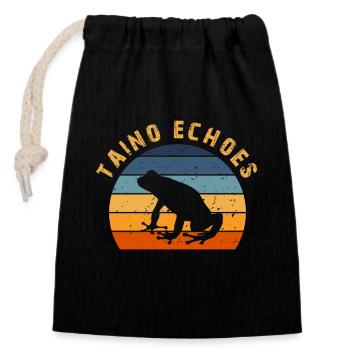 Taíno fait écho à la fierté de l’ascendance caribéenne - Sac cadeau en coton avec cordon (14 x 20 cm) - noir - Devant