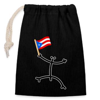Taíno fait écho à la fierté de l’ascendance caribéenne - Sac cadeau en coton avec cordon (14 x 20 cm) - noir - Devant