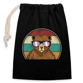 Transgender Trans LGBT Pride - Closable cotton gift bag (14x20cm) - black - Front