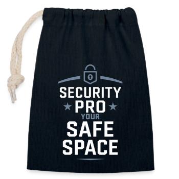 Sécurité privée Professionnel Garde du corps Vip - Sac cadeau en coton avec cordon (14 x 20 cm) - bleu marine - Devant