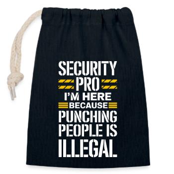 Sécurité privée Professionnel Garde du corps Vip - Sac cadeau en coton avec cordon (14 x 20 cm) - bleu marine - Devant