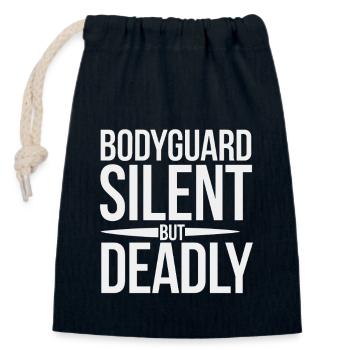 Sécurité privée Professionnel Garde du corps Vip - Sac cadeau en coton avec cordon (14 x 20 cm) - bleu marine - Devant