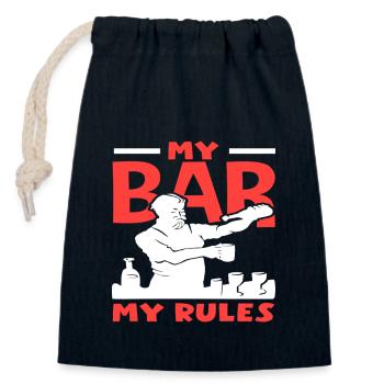 Mein Bar, Meine Regeln Bartender Kunst - Verschließbarer Geschenkbeutel aus Baumwolle (14x20cm) - Navy - Vorne