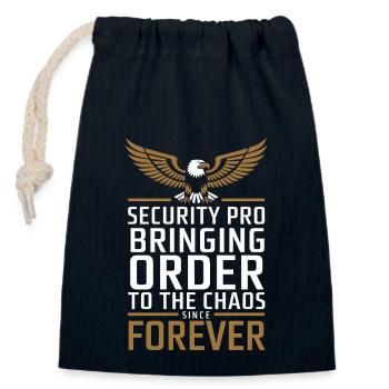 Sécurité privée Professionnel Garde du corps Vip - Sac cadeau en coton avec cordon (14 x 20 cm) - bleu marine - Devant