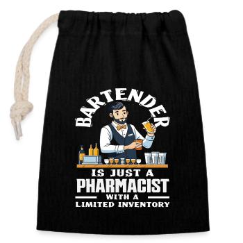 Barkeeper Ist Ein Apotheker Mit Begrenztem - Verschließbarer Geschenkbeutel aus Baumwolle (14x20cm) - Schwarz - Vorne