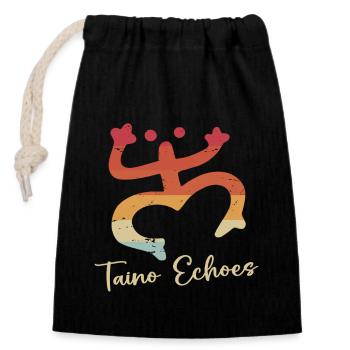 Taíno fait écho à la fierté de l’ascendance caribéenne - Sac cadeau en coton avec cordon (14 x 20 cm) - noir - Devant
